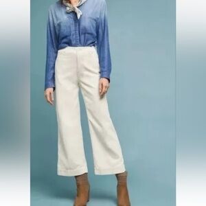 AG Adriano Cream Wide-Leg Pants